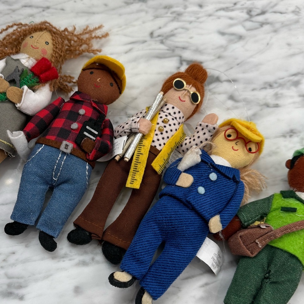 NWT Handcrafted Felt Doll Ornament Set - Career Workers Construction Florist - Picture 2 of 4